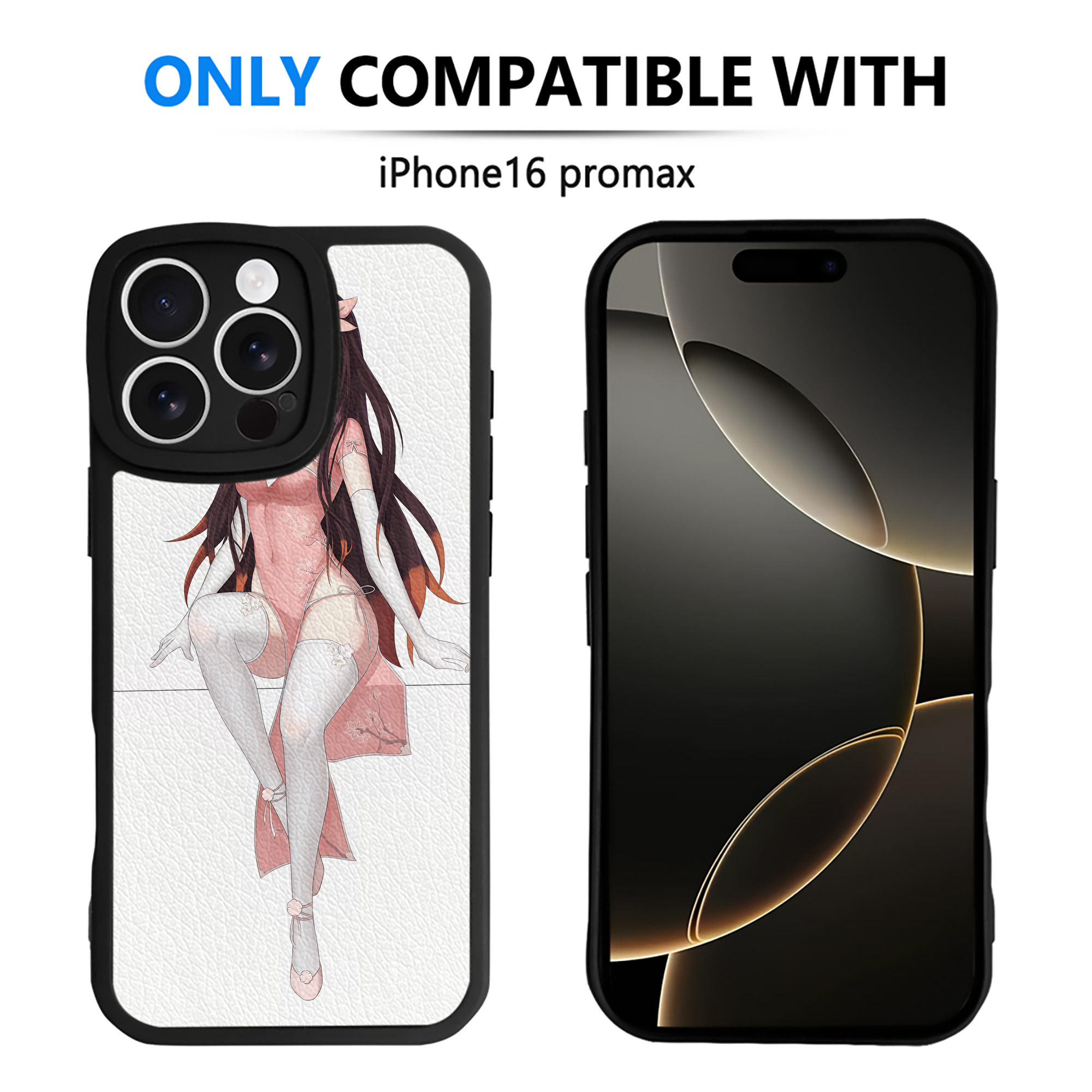 （画像用） 鬼滅の刃（きめつのやいば）竈門 禰󠄀豆子／かまど ねずこ Kamado Nezuko 【iPhone 16シリーズ対応】シリコンスマホケース（レザー調） 材質：シリコン